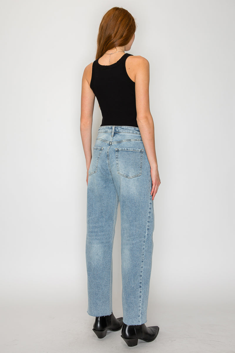 Harlow High Waisted Barrel Jeans Blue by Artemis
