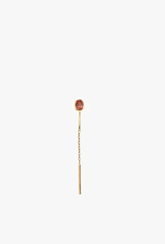 Women's Alfa Threader Earring Short With Precious Stone