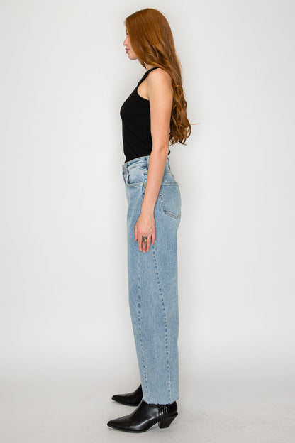 Harlow High Waisted Barrel Jeans Blue by Artemis