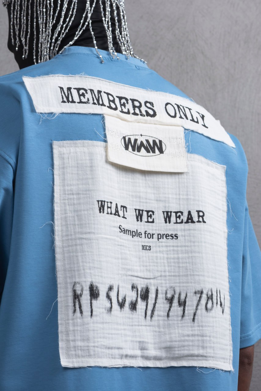 Oversize Cotton Tee - Layered Patch "What We Wear" Shirt