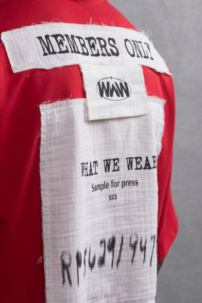 Oversize Cotton Tee - Layered Patch "What We Wear" Shirt