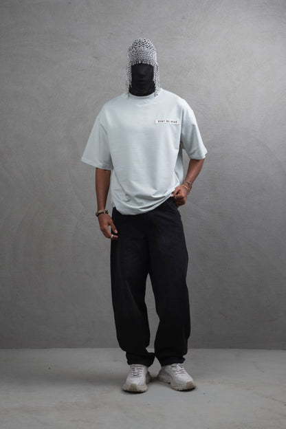 Oversize Cotton Tee - Layered Patch "What We Wear" Shirt