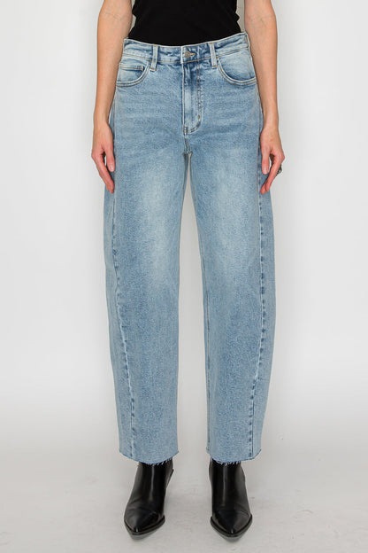 Harlow High Waisted Barrel Jeans Blue by Artemis