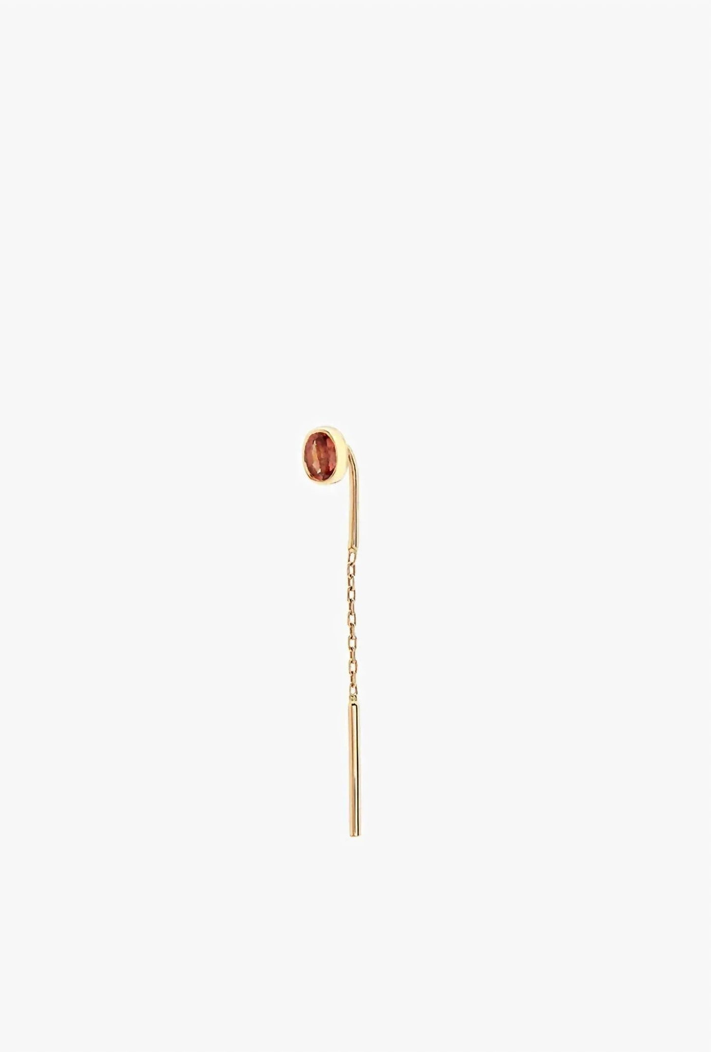 Women's Alfa Threader Earring Short With Precious Stone