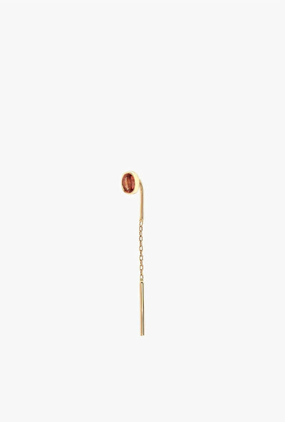 Women's Alfa Threader Earring Short With Precious Stone